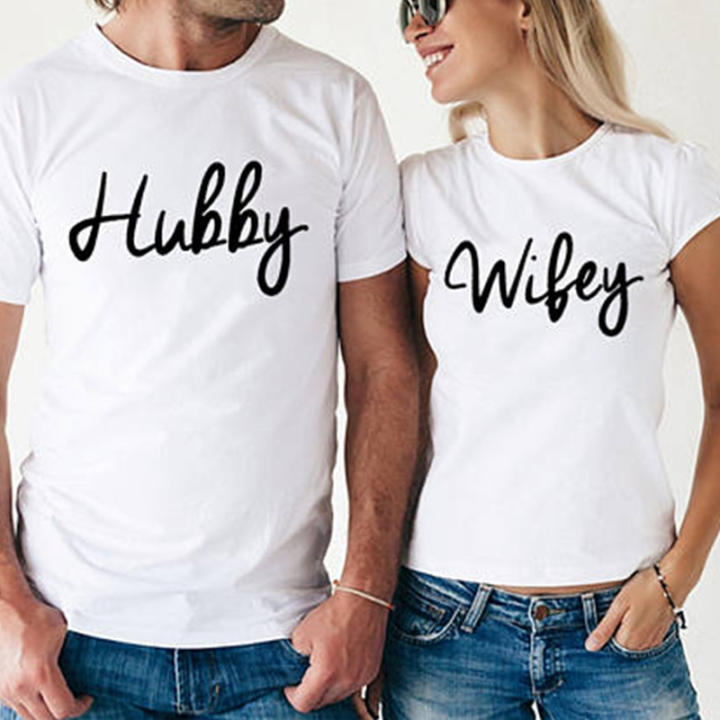 Camisetas blancas informales para parejas, camiseta para mujer, blusa ...