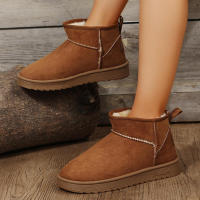 Botas de nieve de ante para mujer, zapatos góticos informales gruesos y cálidos, invierno, 2023 - details 16