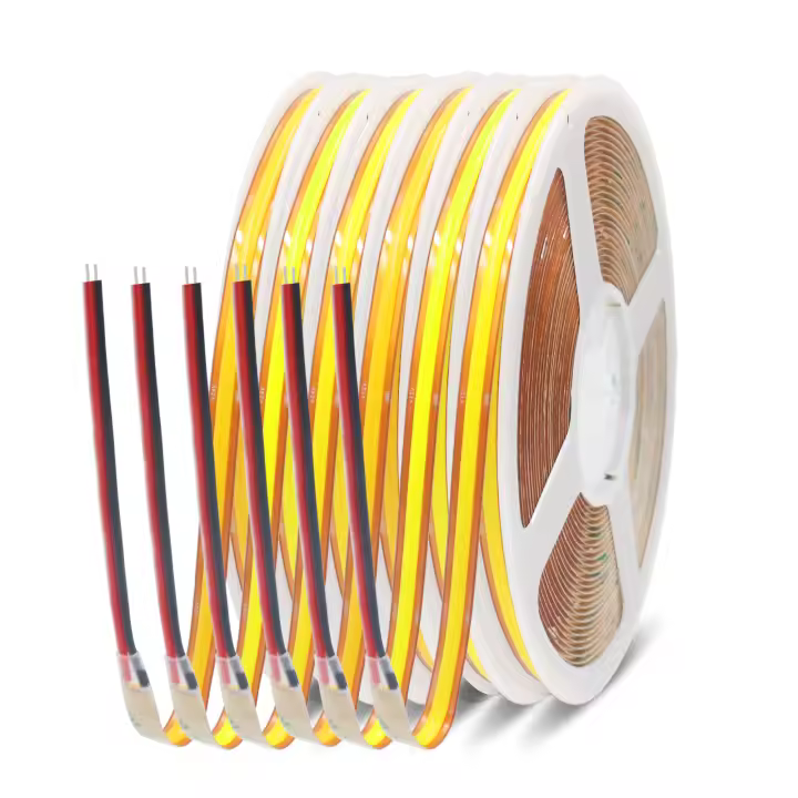 Tira de luces LED COB de 12V y 24V CC, cinta Flexible de alta densidad para decoración de habitación, retroiluminación, 3000-6000K, lineal regulable - 1