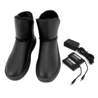 Botas de nieve con calefacción eléctrica para mujer, botines planos informales con suela de EVA, antideslizantes, cálidos, con logotipo, para invierno, 2024 - details 0