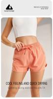 Pantalones cortos deportivos para mujer, pantalones de yoga holgados con cintura de tres cuartos, elásticos, de secado rápido, transpirables y antideslumbrantes - details 9
