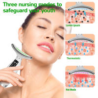 Instrumento de cuello ligero de 7 colores, masaje de belleza para todo el cuerpo, rostro y cuello, tres engranajes, 7 modos con pantalla - details 2