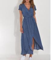 Vestido con estampado Floral para mujer, Túnica Vintage Bohemia, falda larga con abertura en la cintura, cuello en V, manga corta, talla grande 3XL, 2XL, verano y otoño - details 6