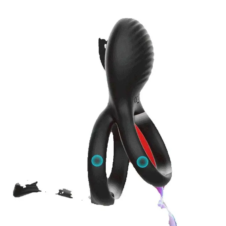 Leten Vibrador Dual para Hombres 7 Modos de Vibración, Control Remoto, Anillo Suave y Extensible - 1