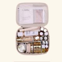 Bolsa cuadrada de cuero PU para cosméticos, bolsa de maquillaje impermeable desmontable, bolso, organizador de artículos de tocador, bolsa de viaje para lavado - details 8