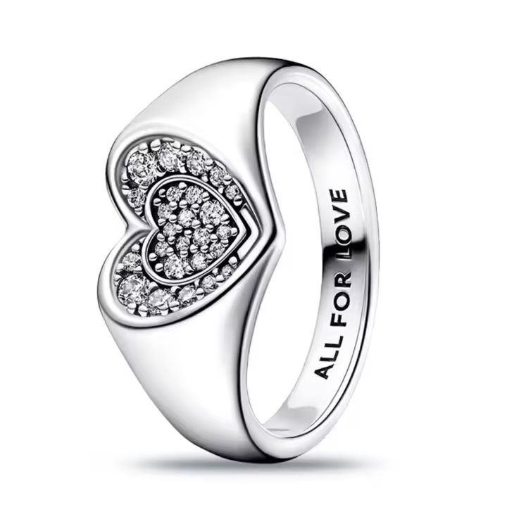 Anillo de plata de ley con circonita en forma de corazón para mujer, joyería de boda, regalos, regalo de moda para el día de la madre - 1