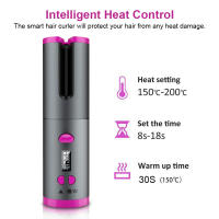 Set de Rizos sin Cable Automático Rotativo Hierro de Rizos Ajustable de Temperatura con Pantalla LED Herramienta de Estilismo de Belleza - details 6