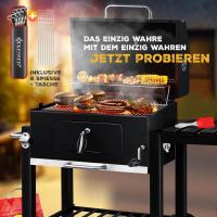 Parrilla de Carbón Grande con Carrito Asador BBQ de Acero Inoxidable con Termómetro - details 10