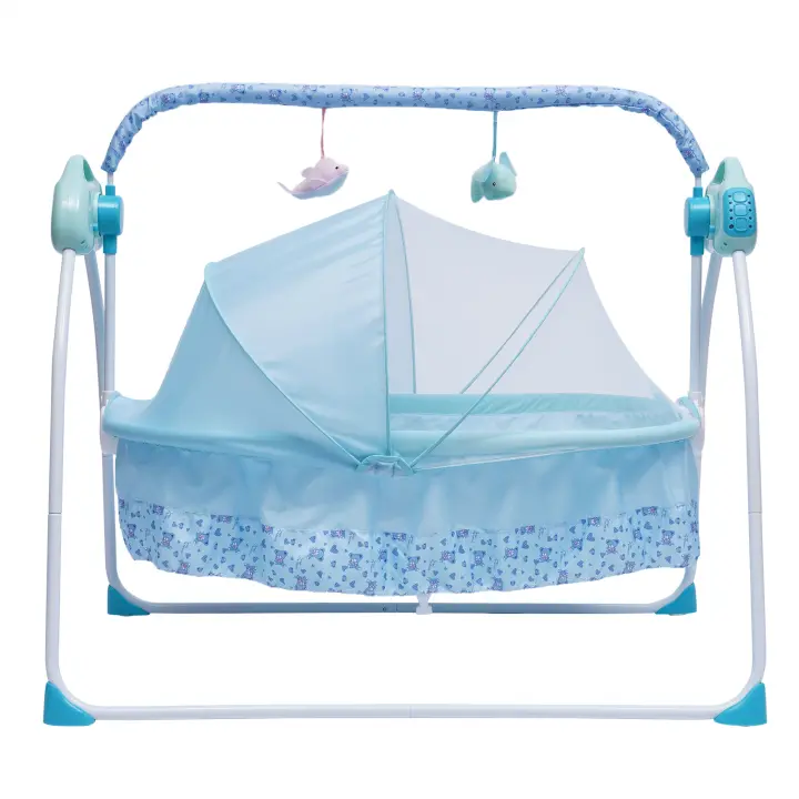 Columpio eléctrico portátil con Bluetooth para bebé de 0-25Kg, cuna mecedora, cama infantil para bebés de 0 a 18 meses - 1