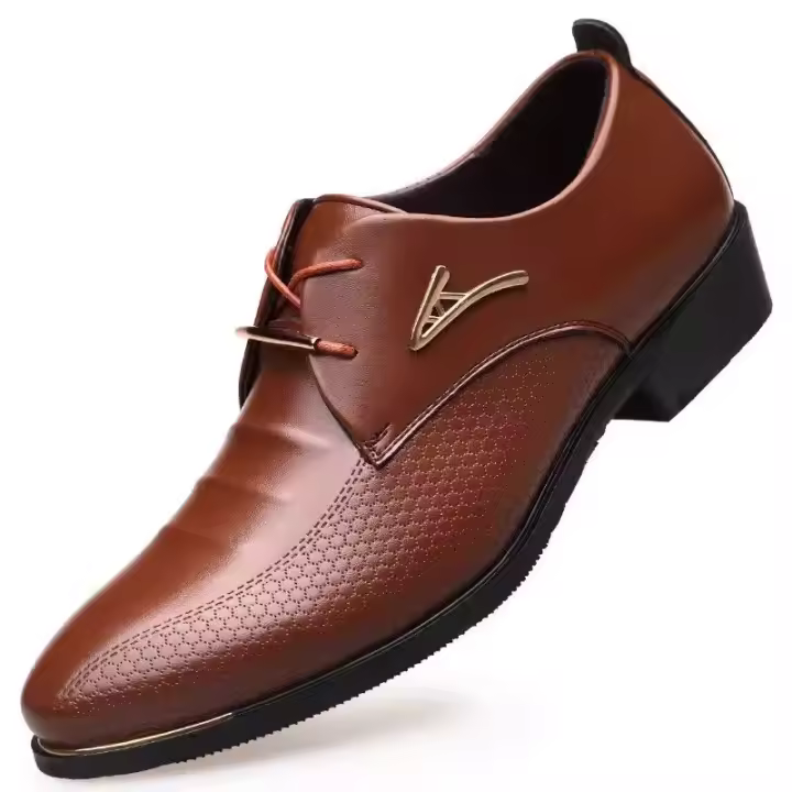 Zapato Social De Negocios Marrón, Zapatos Formales Negros Para Hombre, Traje Informal De Cuero Para Fiesta, Tendencia 20224, Elegante Y Clásico, Oficial Nuevo - 1