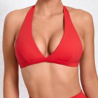 Top deportivo con escote en V profundo para mujer, sujetador Halter con espalda abierta para Yoga, almohadillas para el pecho desmontables, Top corto de entrenamiento, Fitness, Pilates - details 8