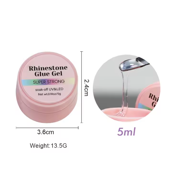 NAILCO pegamento fuerte para decoración de uñas, Gel de diamantes de imitación, herramienta de manicura UV, sin limpiar, joyería de diamantes de imitación de cristal, buena adherencia - 1