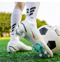 Zapatos de fútbol transpirables de tobillo alto para hombre, botas de fútbol de entrenamiento profesional al aire libre, antideslizantes, ligeras - details 12
