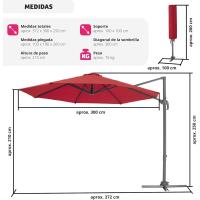 Parasol Ajustable para Protección UV Ventilación Superior Ideal para Jardín, Terraza Exterior, Patio - details 13