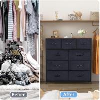 Cómoda con 9 cajones de tela, cómoda de dormitorio, mueble de almacenamiento, muebles de dormitorio, cómoda de 9 cajones, cómoda para cocina, oficina, pasillo, estilo rústico - details 32