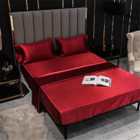 Sábana Ajustable de Seda de Morera 100% con Banda Elástica Antideslizante para Cama Individual Doble King Queen - details 6