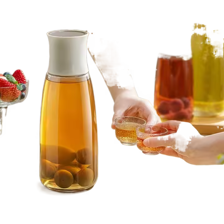 Botella de agua fría multifuncional de calidad alimentaria, botella vacía de gran capacidad, botella de vino de vidrio, contenedor de almacenamiento de vino sellado, cocina - 1