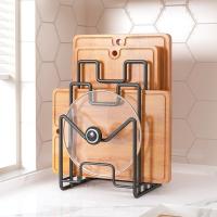 Soporte para tabla de cortar multicapa, soporte de Metal para arte del hierro, estante para tapa de olla, estante Vertical para ahorrar espacio, organizador de tabla de cortar, gabinete - details 9