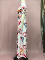 Vestido Largo de Estampado Elástico para Mujer Primavera 2025 Ajuste Delgado, Talla Grande, Swing de Cuatro Lados - details 7