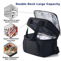 Bolsa de almuerzo con doble aislamiento, fiambrera térmica portátil de capa, bolsa aislante térmica impermeable para Picnic con correa ajustable - details 5