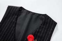 Recién llegado, chaleco Retro de Tweed para hombre, vestido a rayas a la moda, chaleco para traje, chaleco informal Vintage para caballero, accesorios de cadena - details 7