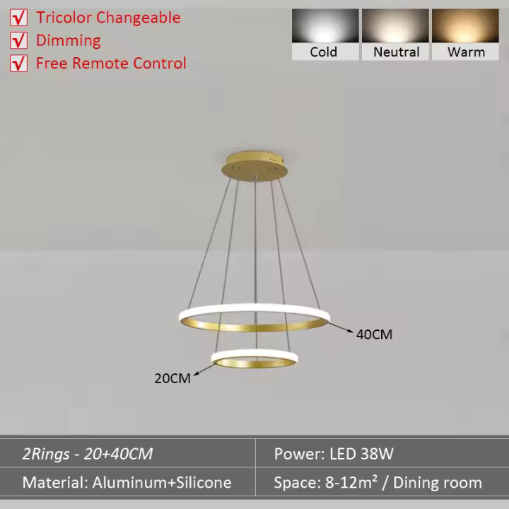 LEFAN-Lámpara de araña tricolor para comedor, iluminación LED para el hogar, diseño moderno, decoración de dormitorio, luz tenue - 1