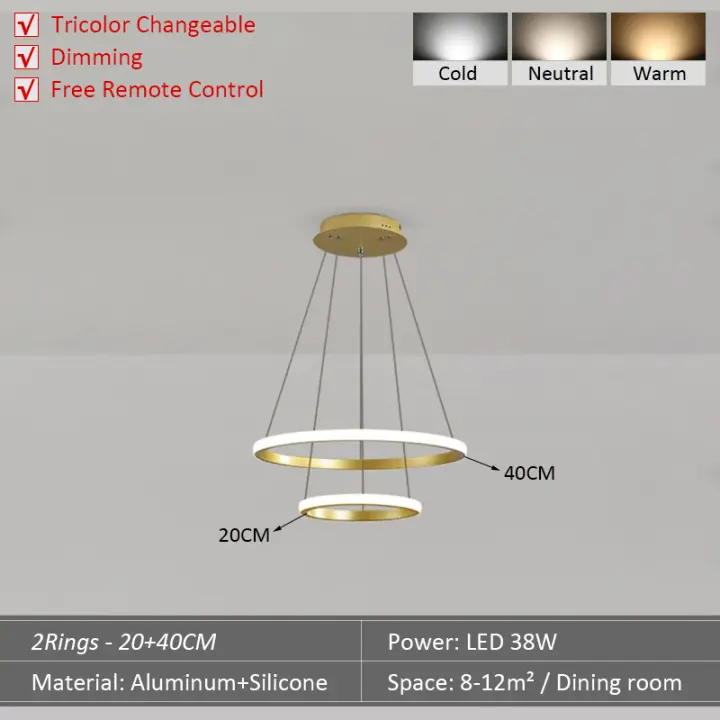 LEFAN-Lámpara de araña tricolor para comedor, iluminación LED para el hogar, diseño moderno, decoración de dormitorio, luz tenue - 1