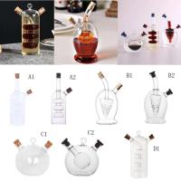 homyl 2-Outlet Glass Olive Oil Sprayer Dispenser Vinegar Jar Bottle Pot Kitchen Cruet Sauce Dispenser