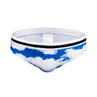 Jessborn bañador informal para hombre, traje de baño de cintura baja con estampado de Nube Blanca y cielo azul, ropa de playa para adultos - details 4