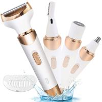 Afeitadora eléctrica 4 en 1 para afeitado de cuerpo completo, afeitadora para mujer, depiladora Facial para cejas, recortadora de nariz, depilación de Bikini indolora - details 1