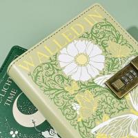 Cuaderno B6 de 224 páginas para proteger secretos, diario grueso, libro de contraseña con patrón impreso de cuero PU con cerradura, papelería - details 5