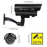 Cámara falsa con LED rojo intermitente en forma de bala, cámara de vigilancia CCTV de seguridad impermeable para el hogar, - details 4