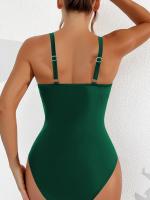 Bañador negro de una pieza para mujer, traje de baño de realce con Control de barriga, Tankini de una pieza - details 17
