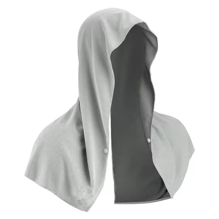 Toalla refrescante con capucha, toallas de refrigeración para cuello y cara, para Sauna, Yoga, Camping, entrenamiento, gris - 1