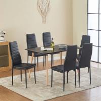 Sillas de Comedor Juego de 4 Sillas de Metal para Cocina, Silla de Mesa Comoda Silla con Asiento Tapizado, Negro - details 54