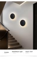 Lámpara de pared redonda para interiores/estilo minimalista moderno, mesita de noche para dormitorio, escalera, porche/fuente de luz LED, Sensor táctil de cuerpo humano - details 5