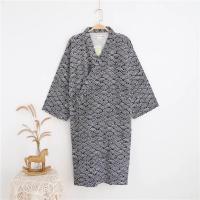 2025 nuevo traje 100% de gasa de algodón para hombre, pijama tipo kimono japonés Yukata fino y suelto, bata con capucha para hombre, pijama con cuello en V, albornoz - details 3