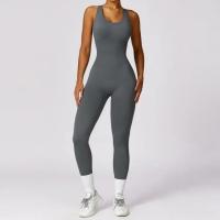 Traje de Yoga sin Costuras Bodysuit de Exercicio Adelgazante Material de Nylon Patrón Sólido - details 5