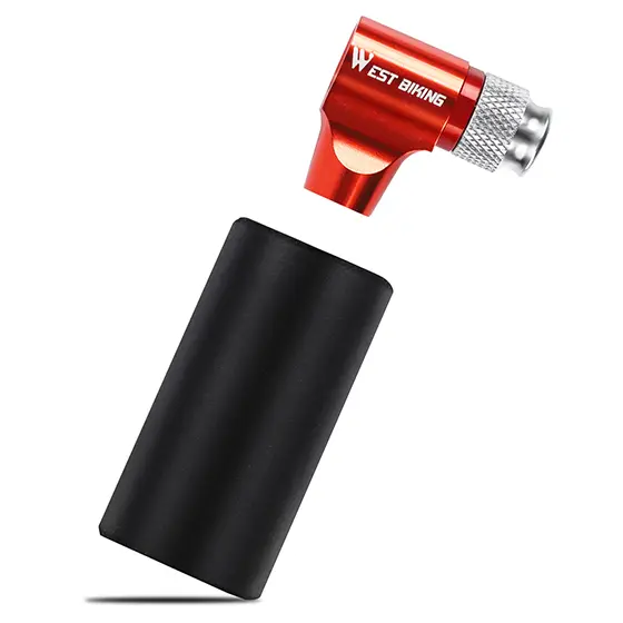 WEST BIKING-minibomba de aire portátil para bicicleta, inflador de CO2, manga aislada, accesorios para bicicleta, válvula Schrader y Presta - 1
