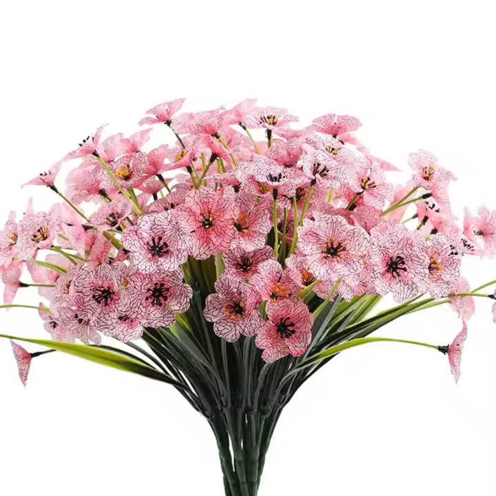 Ramo de flores artificiales de plástico para Decoración de mesa, flores falsas para jardín, porche, ventana, habitación del hogar, bricolaje - 1