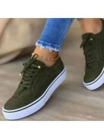 Zapatos bajos de punta redonda para mujer, zapatos planos informales con cordones para caminar, versátiles y cómodos - details 6