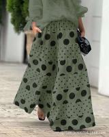 Conjunto Casual de Pantalón para Mujer Top de Hombro Descubierto, Mangas de Farol, Estampado de Punto Pantalones de Pierna Ancha - details 10