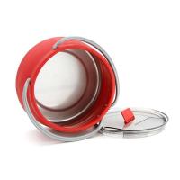 Olla de calefacción portátil para viajes al aire libre, hervidor plegable de silicona ligero con asa, artículos esenciales para acampar, 1L - details 3