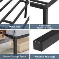 Bastidor de Cama Metálico Listones de Acero Espacio de Almacenamiento Bajo la Cama Fácil Montaje Cama Individual 90 x 190 x 36.5 cm Negro - details 22