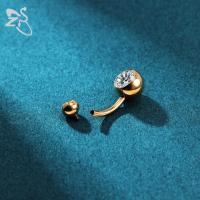 ZS 1 PC G23 Anillo de ombligo de acero de titanio para mujer CZ Crystal Internally Threaded Navel Barbell Stud Barra larga Piercing corporal - details 6