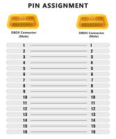 Interfaz 16 pines macho a macho OBD 2 adaptador completo 16 pines coche OBD2 Cable de extensión 60cm extender adaptador de conector OBDII - details 0