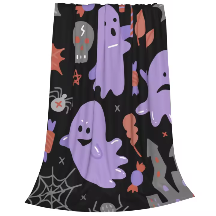 Manta de franela suave plana oscura para Halloween, sofá, cama, dormitorio, regalo para niños y adultos - 1