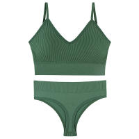 Sujetador deportivo de color sólido para mujer, ropa interior para gimnasio, yoga, entrenamiento atlético, suave, acolchado, 2 piezas - details 19