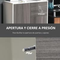 Marco de Estantería Blanco Brillante 2 Puertas 2 Cajones Ajustable a Presión - details 5
