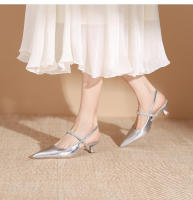 Zapatos clásicos y versátiles de una sola pieza con tacón de aguja negro estilo francés - details 18